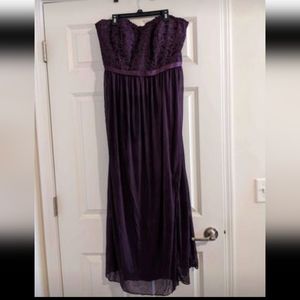 David's bridal bridesmaids dress plum purple size 16